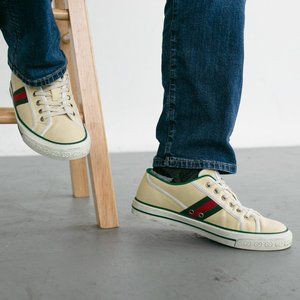 COPY - Gucci Cream Canvas Web 1977 Sneakers